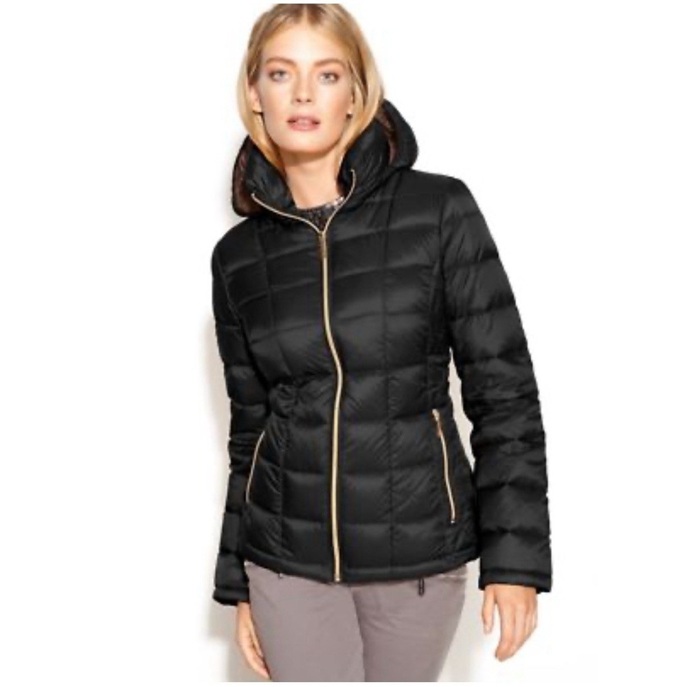 MICHAEL KORS Women Quilted M Packable Hooded Down Puffer Jacket Coat 190$ B11